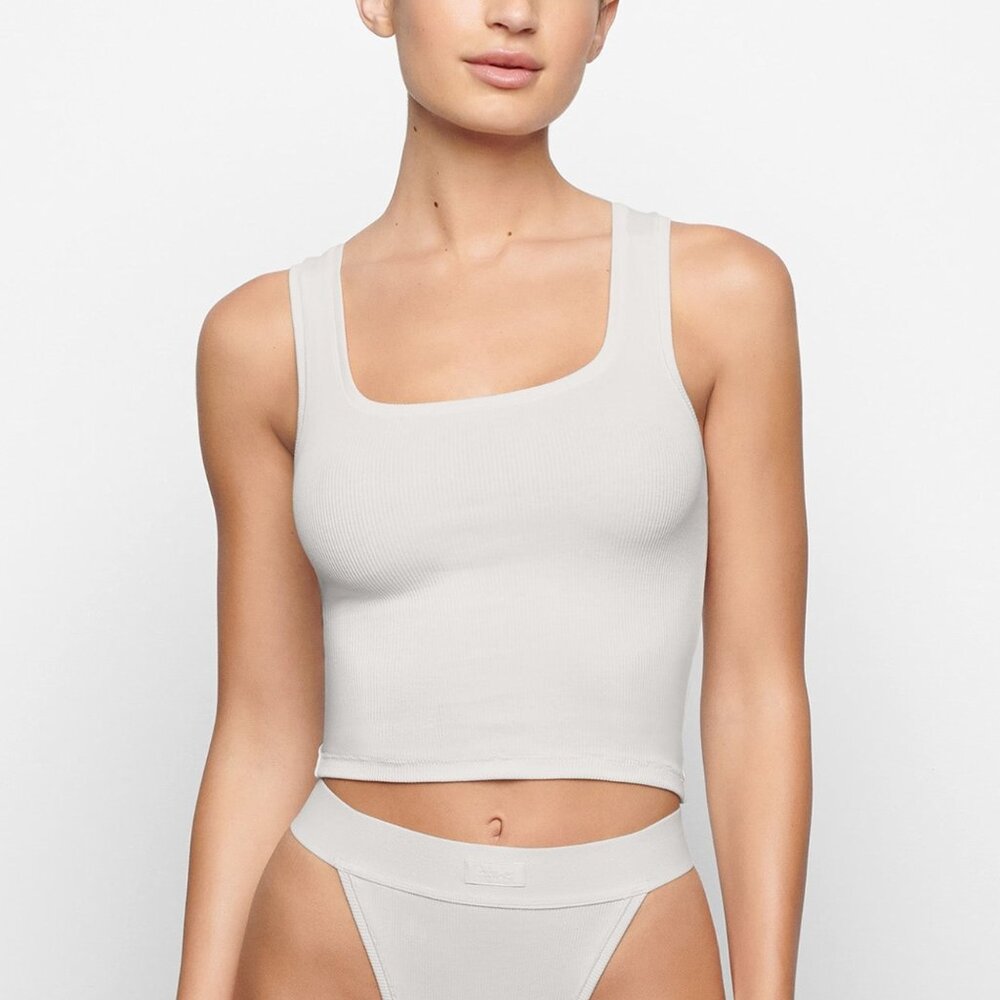 SKIMS Cotton Rib Tank - Marble